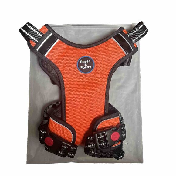Roses And Poetry Dog Harness Outdoor Orange Size XL No Pull - Picture 3 of 7